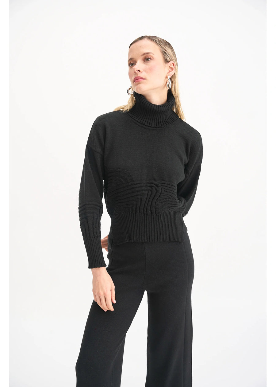 Buzo Gamma tejido en color negro para mujer - Zephir