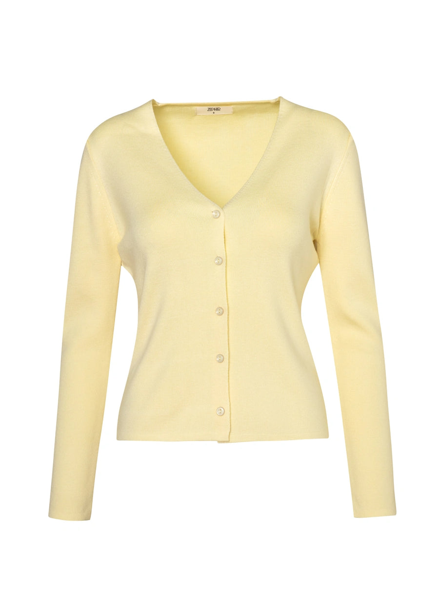 CARDIGAN BASICO AMARILLO