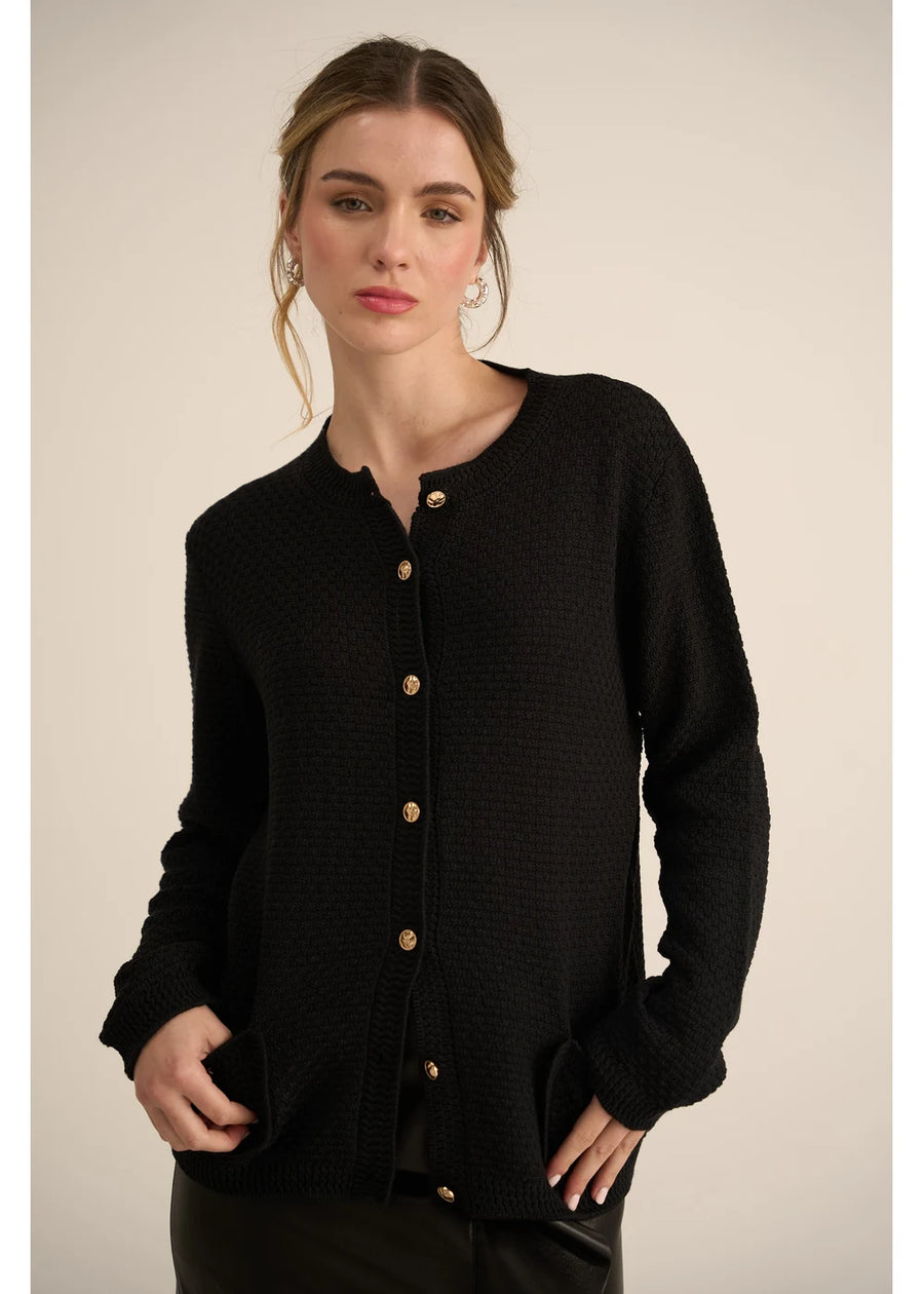 CARDIGAN FIORI NEGRO