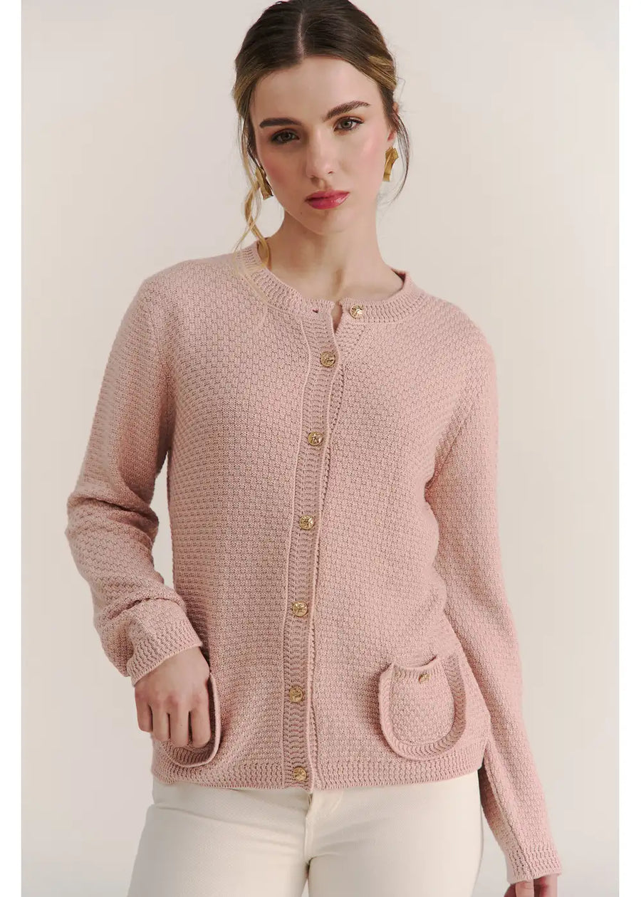 CARDIGAN FIORI PINK BLUSH