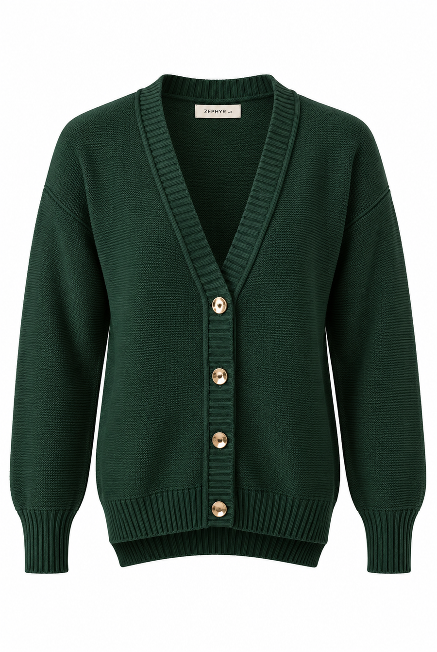 Cardigan Selah tejido en color verde botella para mujer - Zephir
