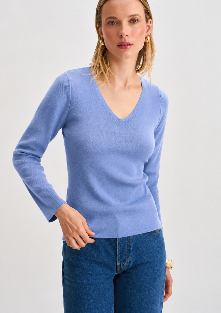 SWEATER EN V BASICO HORTENCIA