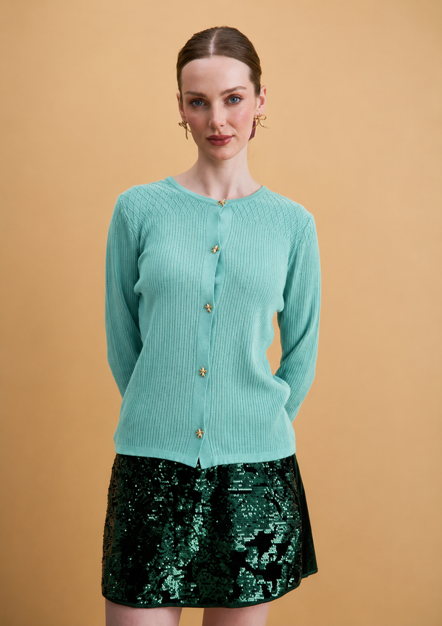 CARDIGAN SURI AGUAMARINA