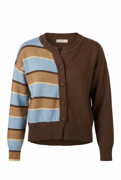 Cardigan Noa tejido en color cacao para mujer - Zephir