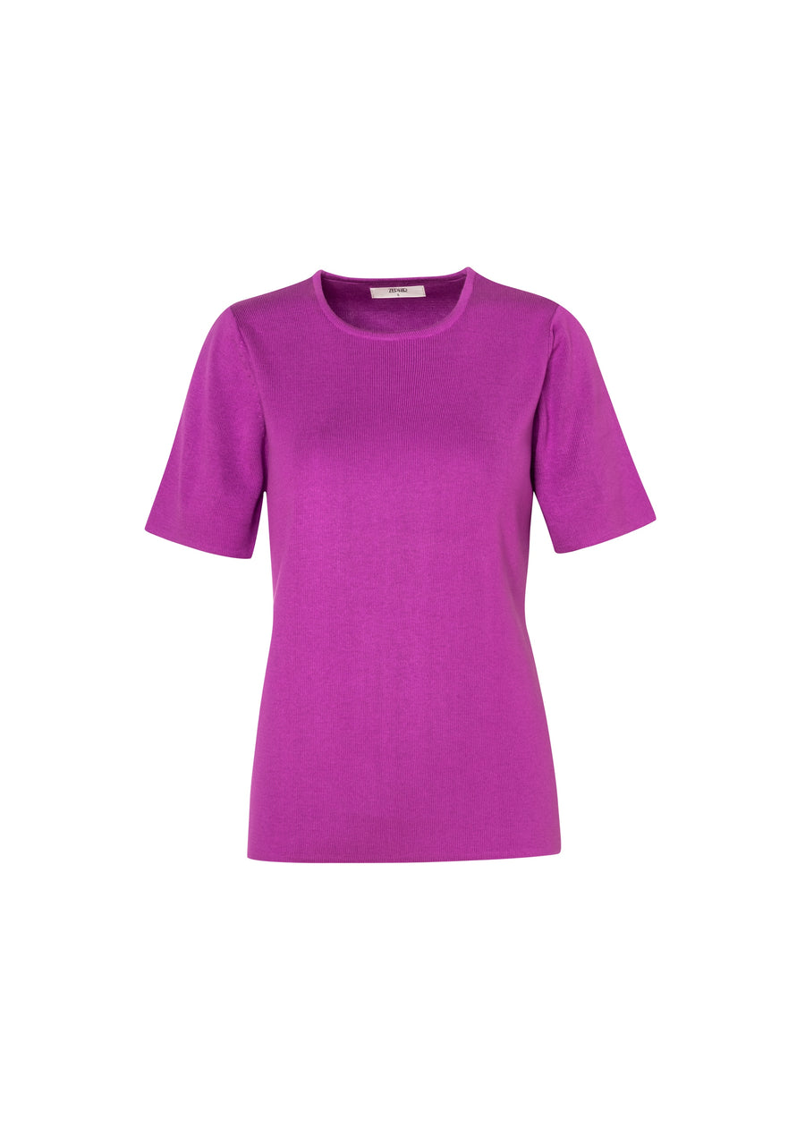 BLUSA BASICA MANGA CORTA MORADO