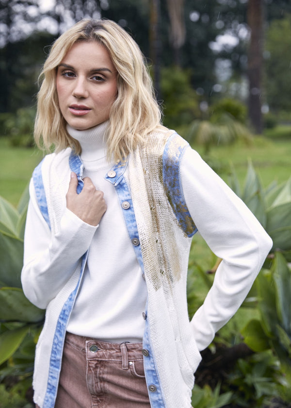 VEST ESTAMPA en BLANCO - Vista frontal | ZEPHIR