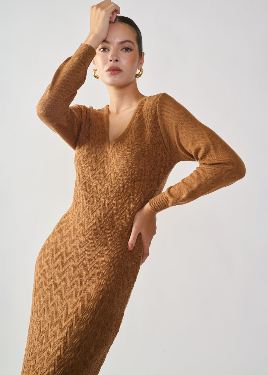 VESTIDO POSSOVA CARAMELO