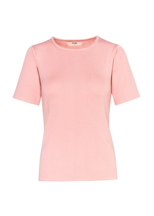 BLUSA BASICA MANGA CORTA en CEREZO - Vista frontal | ZEPHIR