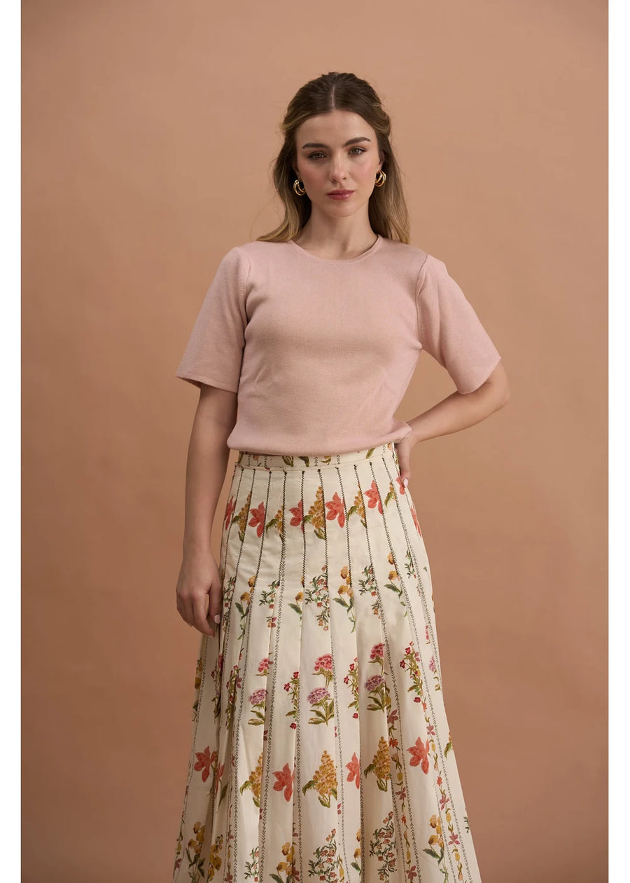 BLUSA BASICA MANGA CORTA PINK BLUSH