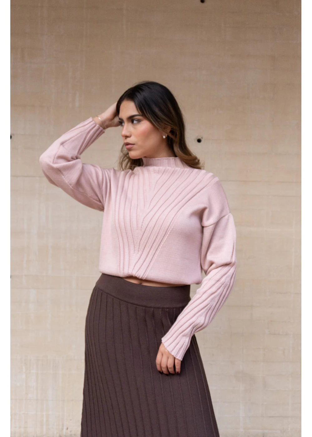 BUZO ARYA en PINK BLUSH - Vista lateral | ZEPHIR