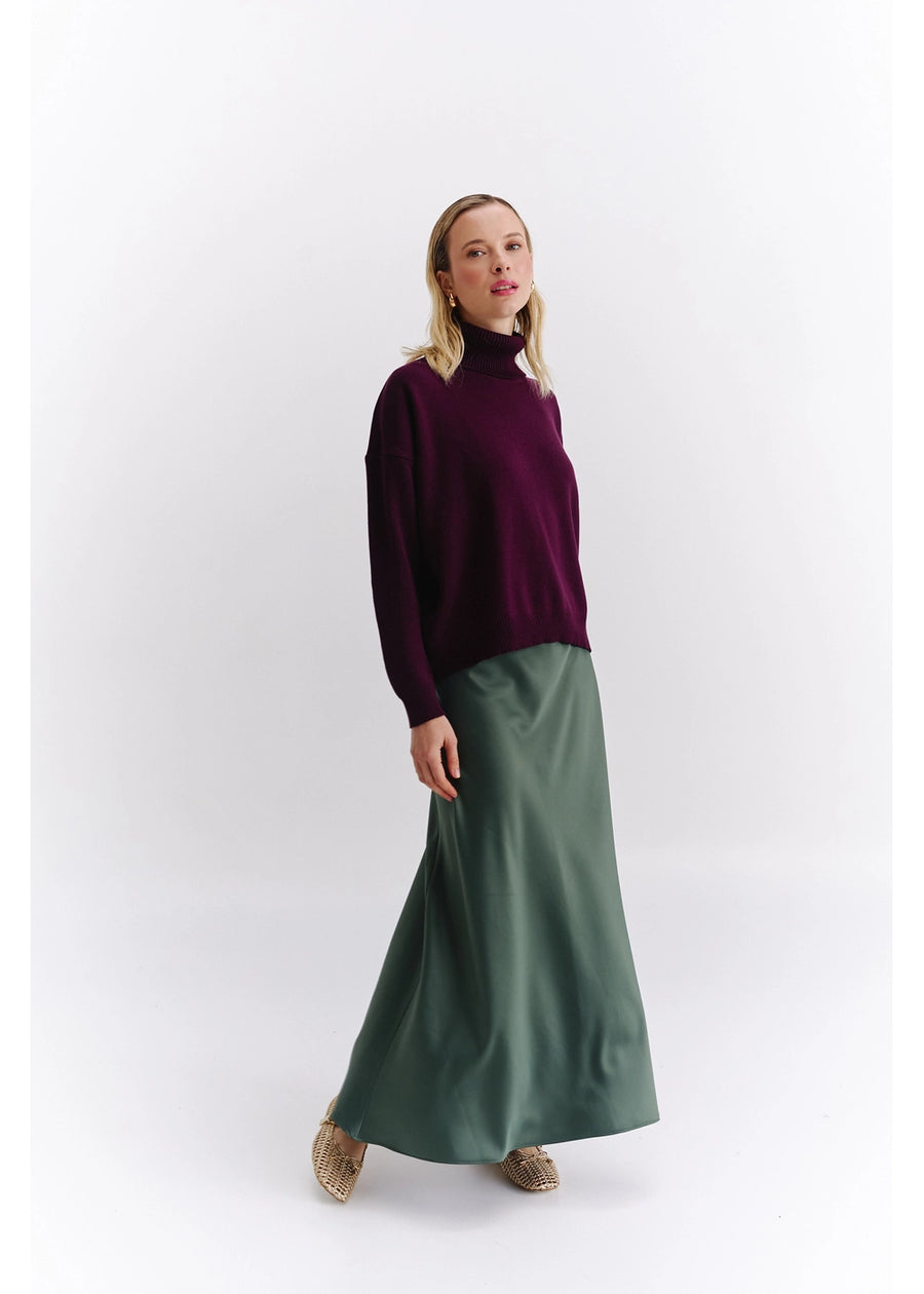 Buzo Cool tejido en color berenjena para mujer - Zephir
