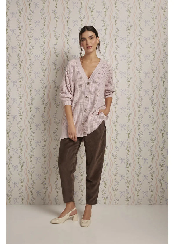 CARDIGAN ADELINE en PINK BLUSH - Vista frontal | ZEPHIR