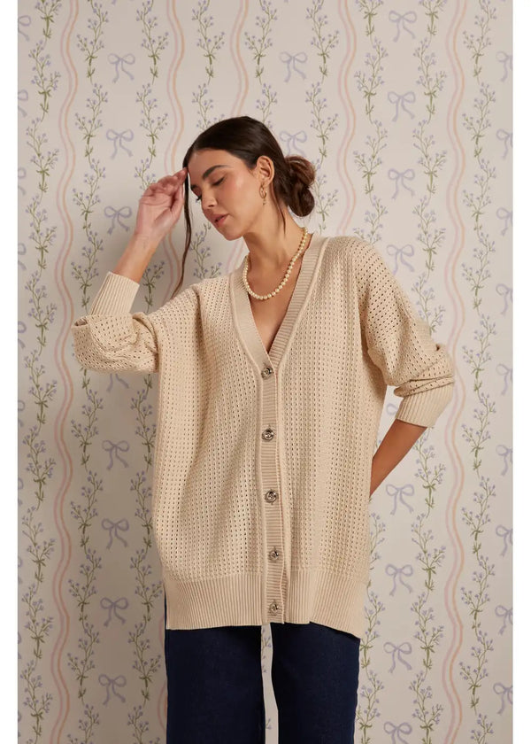 CARDIGAN ADELINE en SHELL - Vista frontal | ZEPHIR