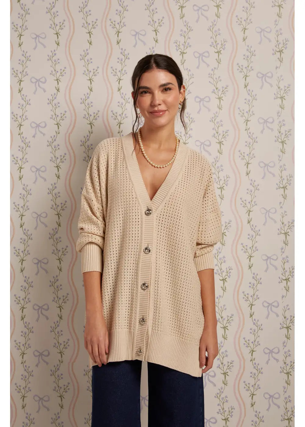 CARDIGAN ADELINE en SHELL - Vista lateral | ZEPHIR
