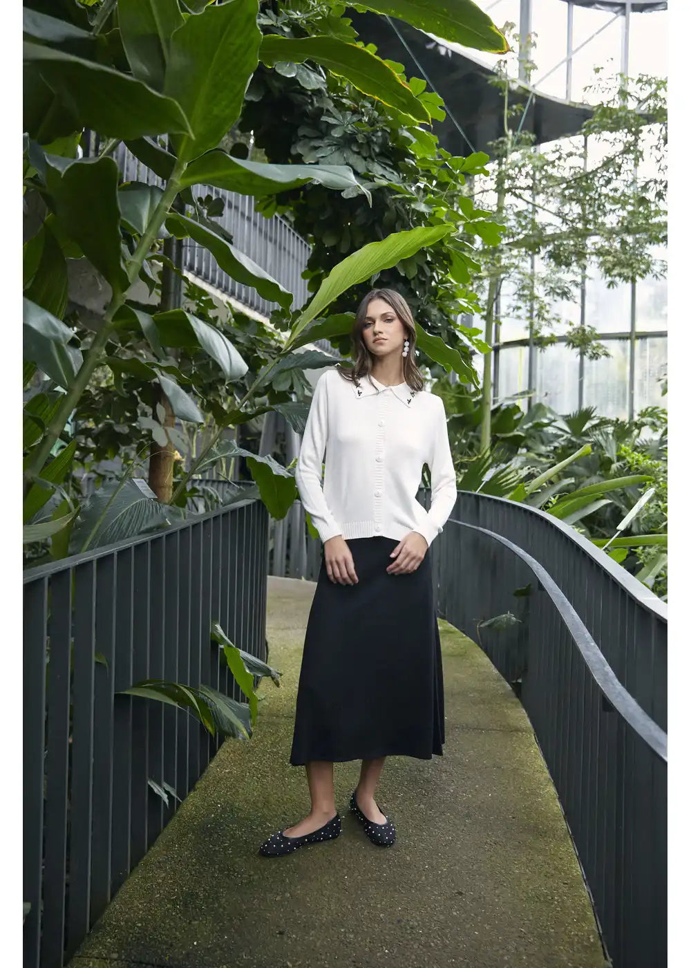 CARDIGAN ALBA en BLANCO - Vista lateral | ZEPHIR
