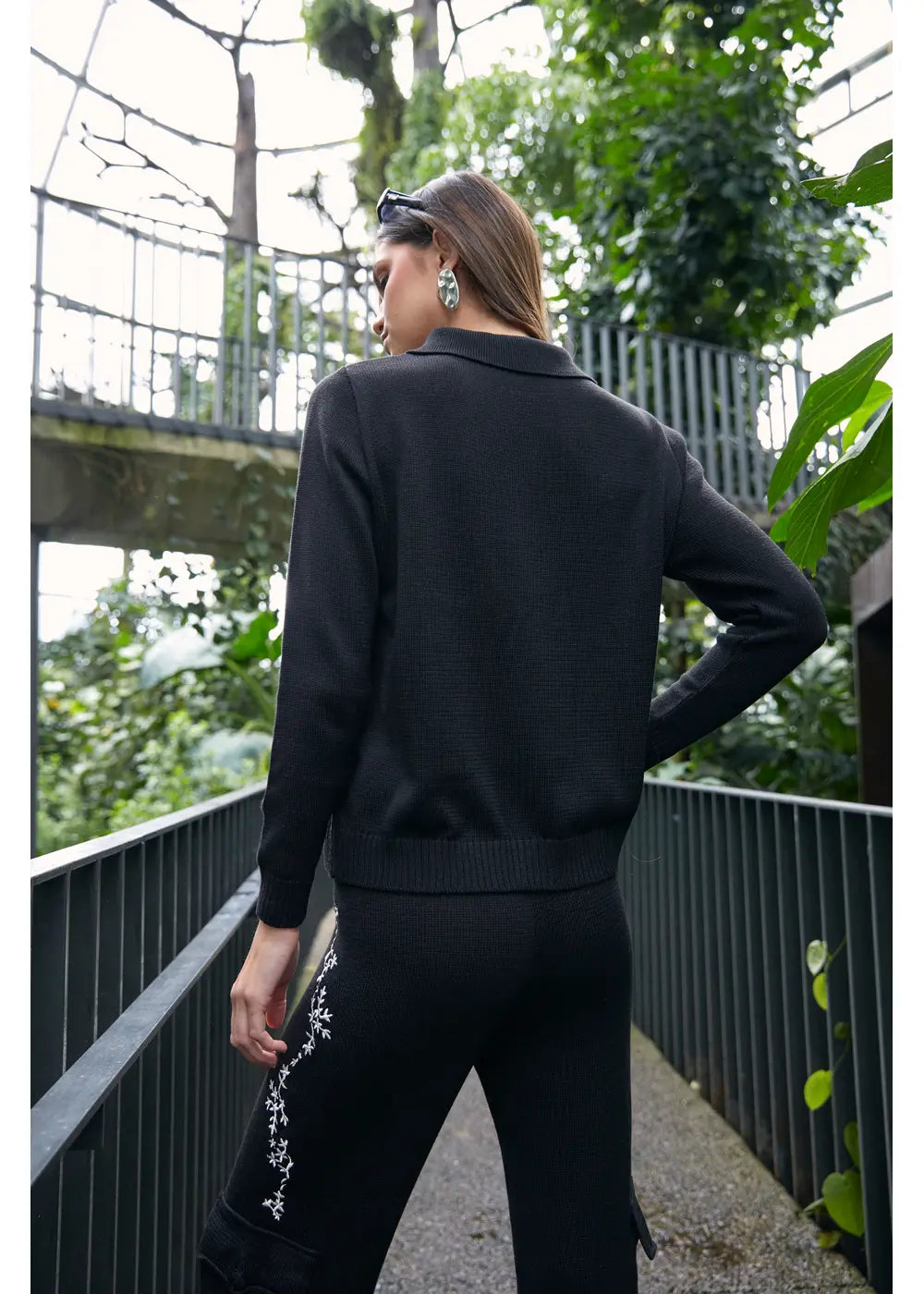 CARDIGAN ALBA en NEGRO - Vista lateral | ZEPHIR