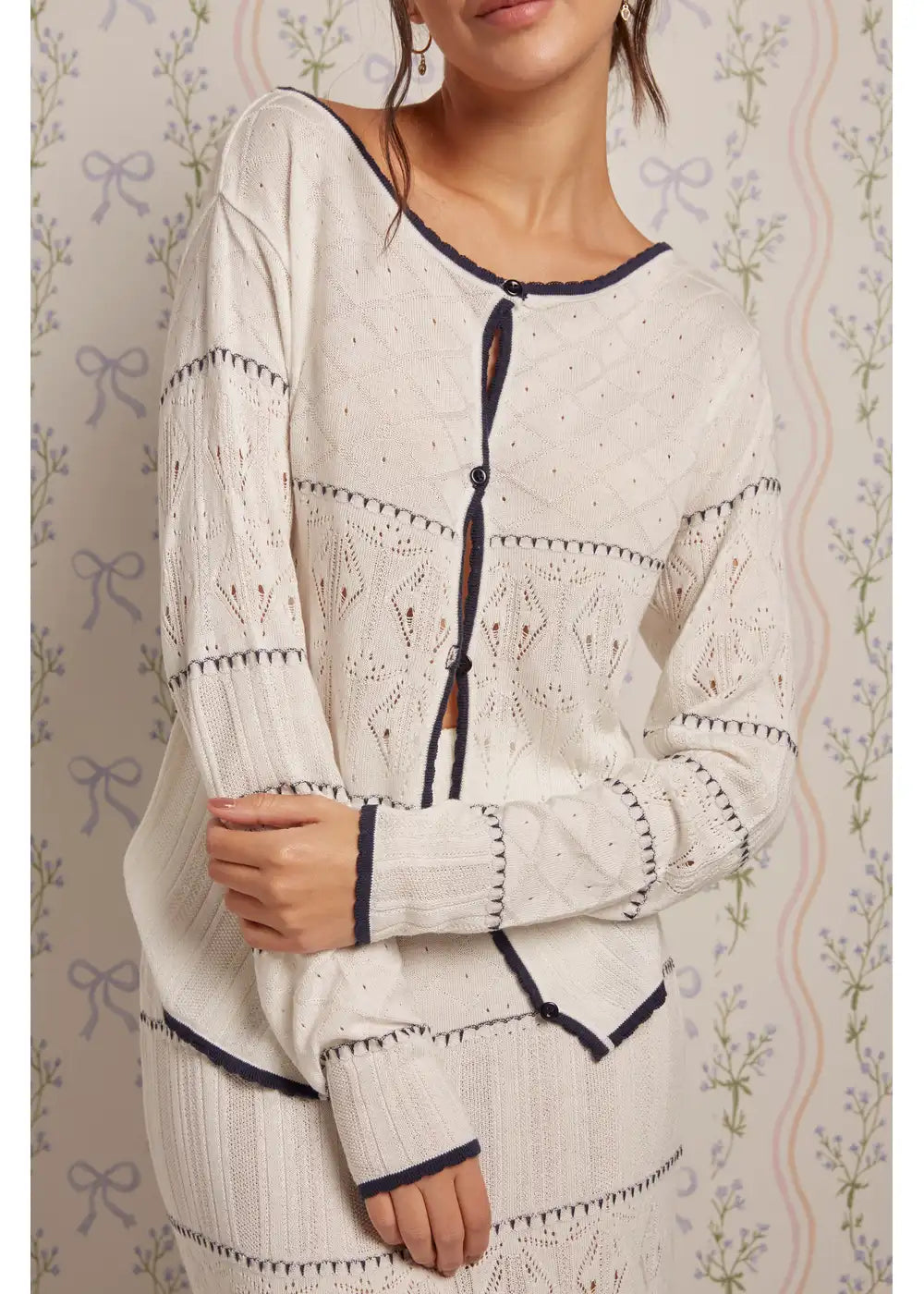 CARDIGAN AMELIA en BLANCO - Vista frontal | ZEPHIR