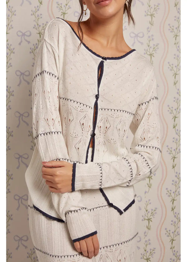 CARDIGAN AMELIA en BLANCO - Vista frontal | ZEPHIR