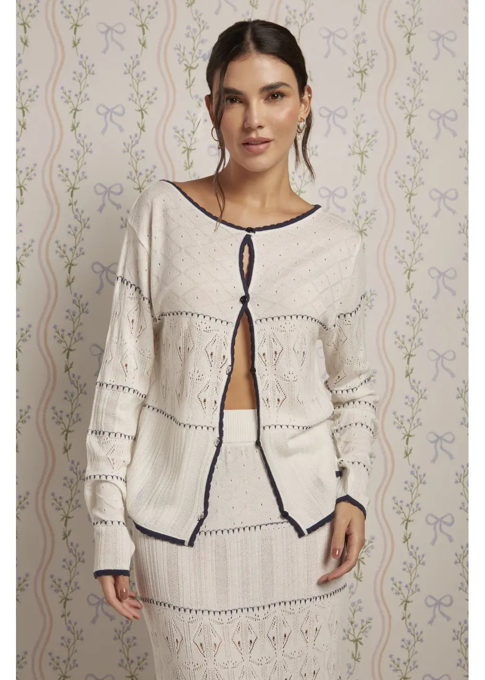 CARDIGAN AMELIA en BLANCO - Vista de espalda | ZEPHIR