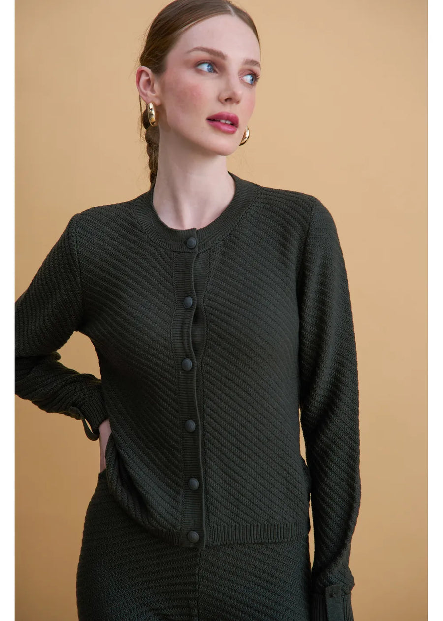 CARDIGAN ANE VERDE MILITAR