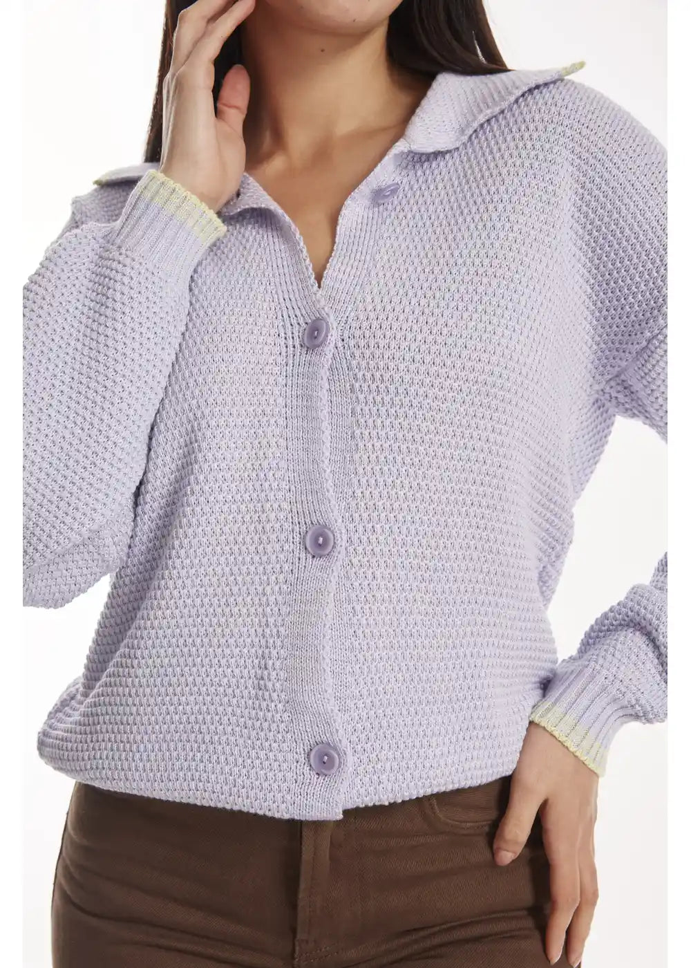 CARDIGAN ANICCA en LAVANDA - Vista de espalda | ZEPHIR