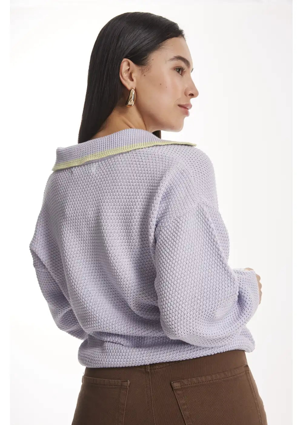 CARDIGAN ANICCA en LAVANDA - Vista lateral | ZEPHIR