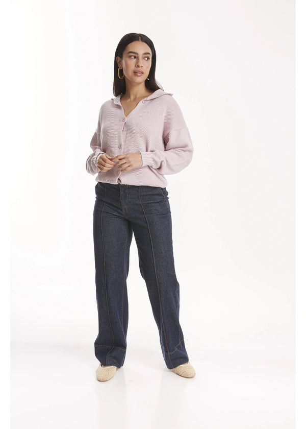 CARDIGAN ANICCA en PINK BLUSH - Vista frontal | ZEPHIR