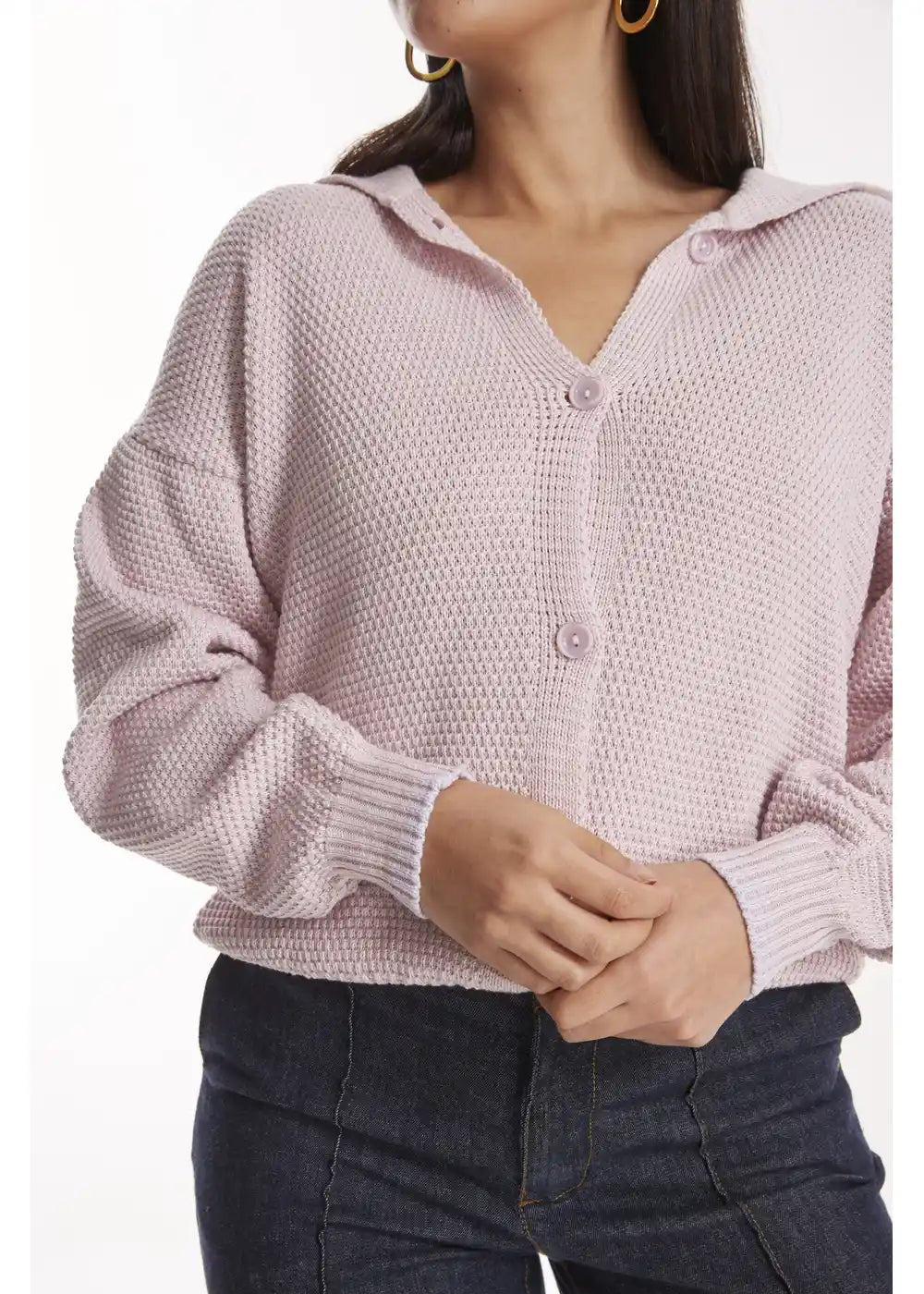 CARDIGAN ANICCA en PINK BLUSH - Vista de espalda | ZEPHIR