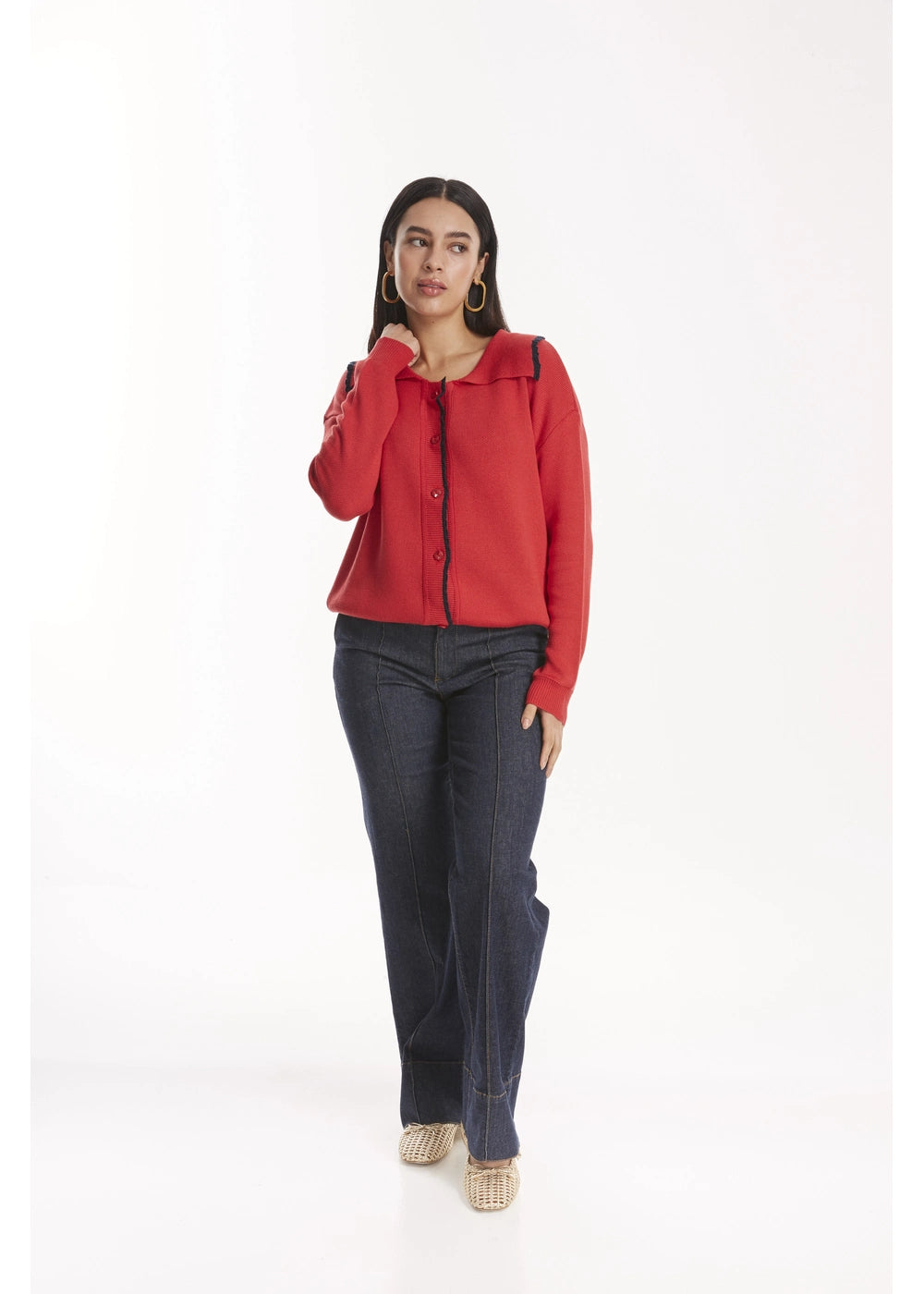 CARDIGAN ATENA en ESCARLATA - Vista de espalda | ZEPHIR