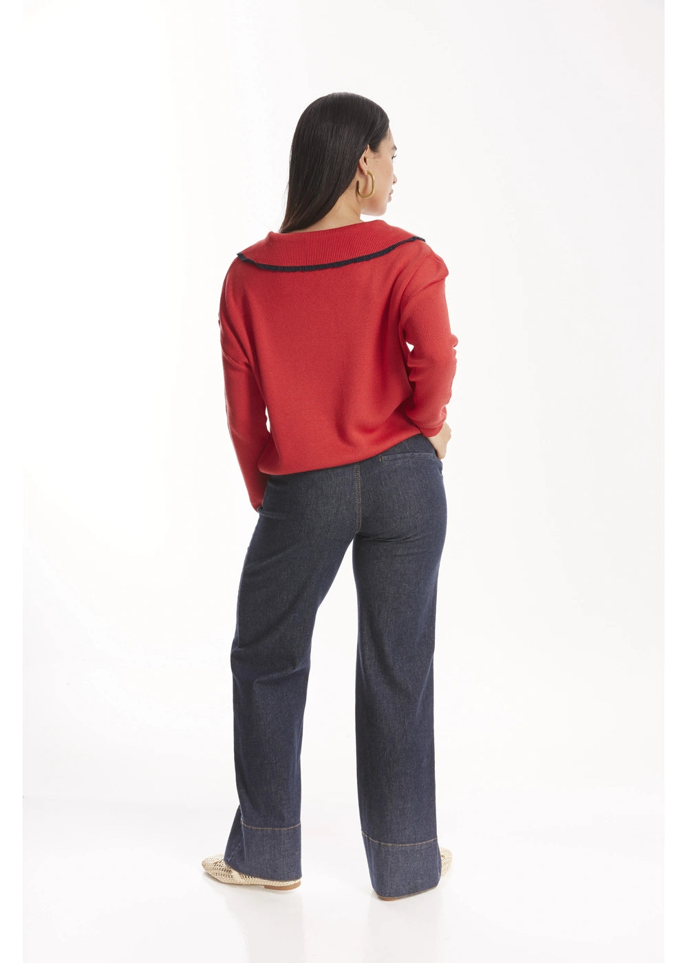 CARDIGAN ATENA en ESCARLATA - Vista lateral | ZEPHIR
