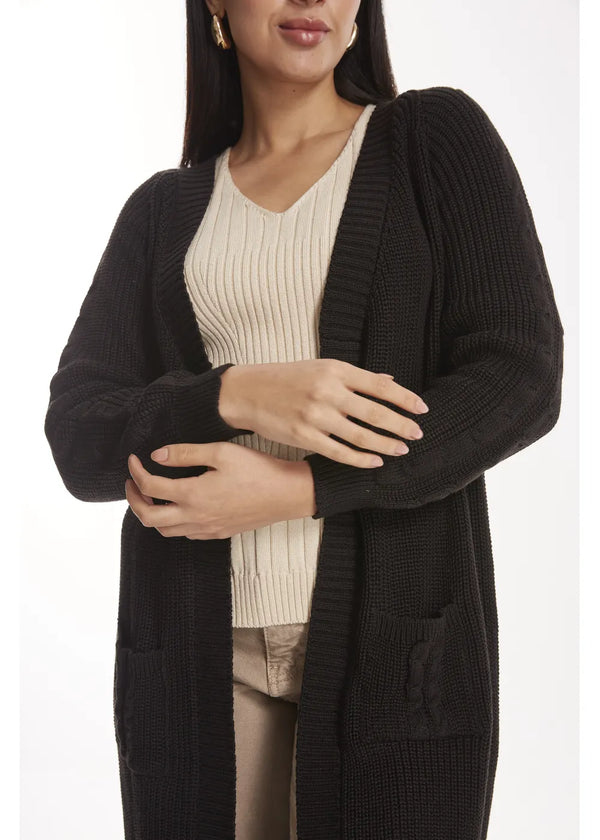 CARDIGAN BARU en NEGRO - Vista frontal | ZEPHIR