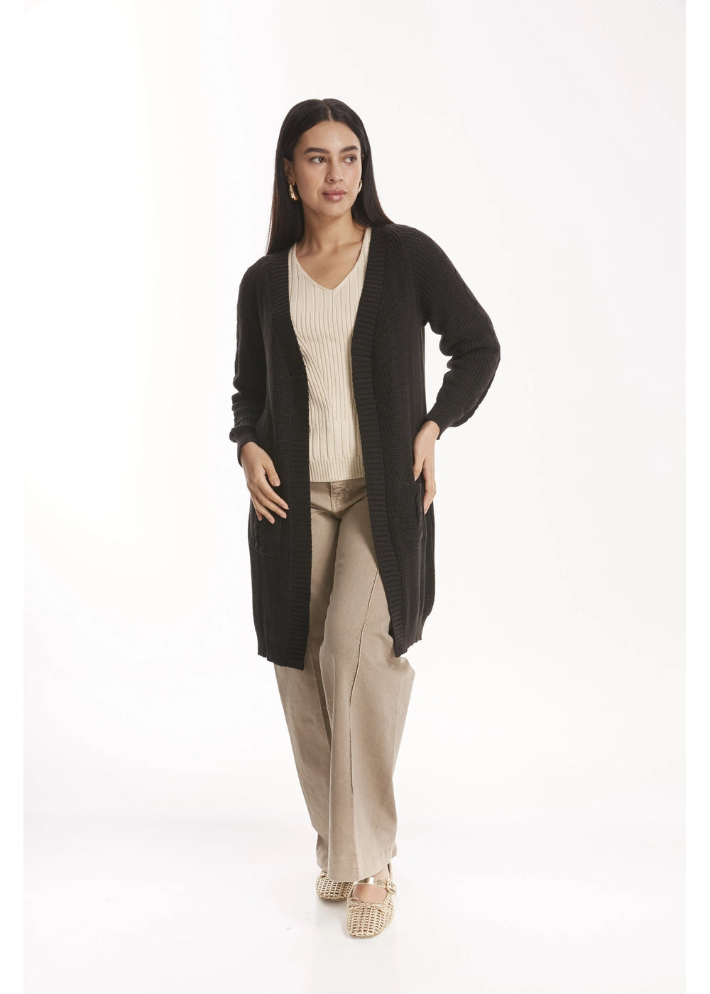 CARDIGAN BARU en NEGRO - Vista de espalda | ZEPHIR