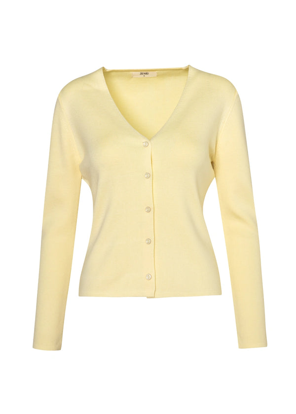 CARDIGAN BASICO en AMARILLO - Vista frontal | ZEPHIR