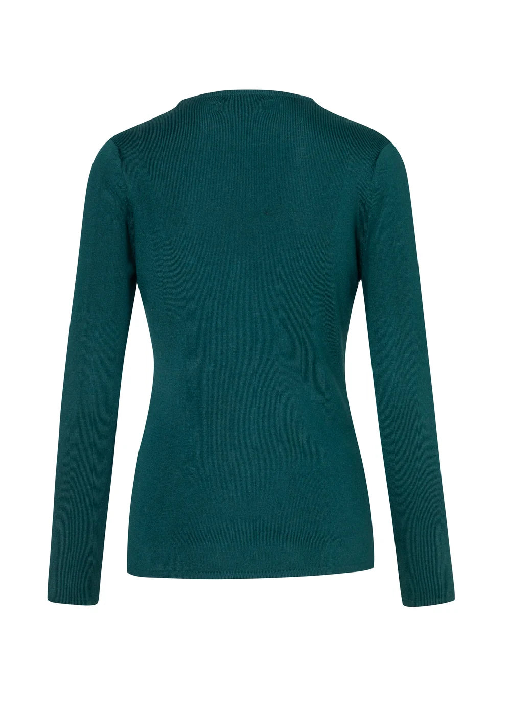 CARDIGAN BASICO en VERDE BOTELLA - Vista de espalda | ZEPHIR