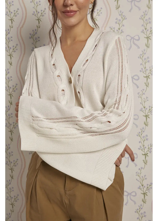 CARDIGAN BLAIR en BLANCO - Vista frontal | ZEPHIR