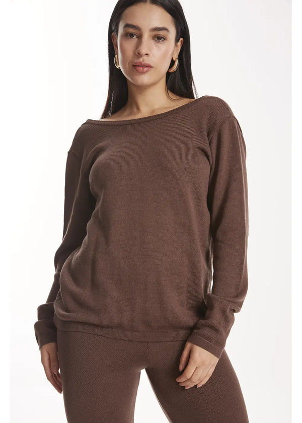 CARDIGAN BOREAL en CACAO - Vista frontal | ZEPHIR