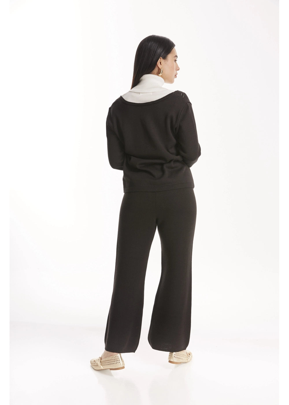 CARDIGAN BOREAL en NEGRO - Vista lateral | ZEPHIR