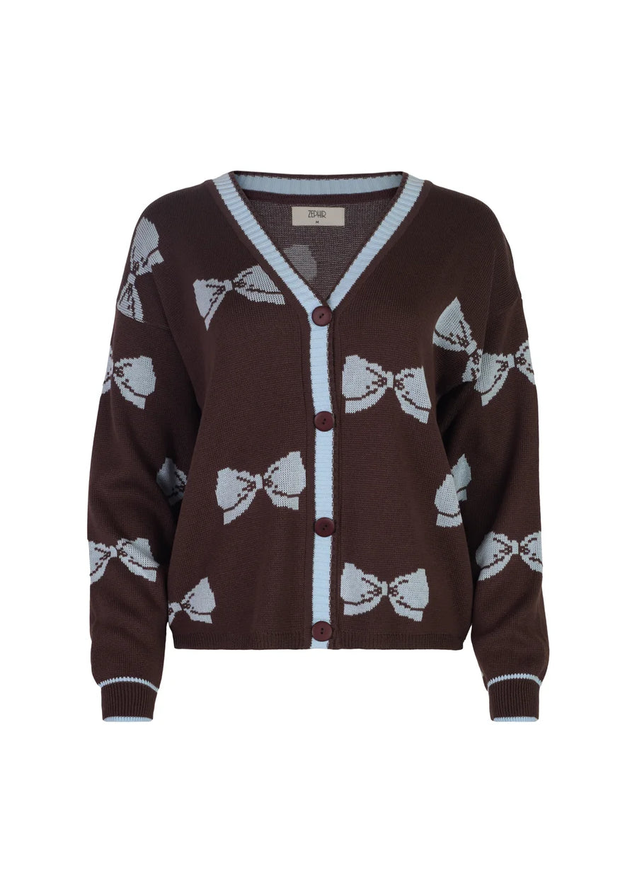 CARDIGAN BOW CACAO