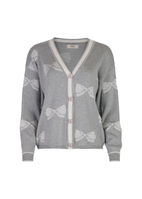 CARDIGAN BOW en GRIS PERLA - Vista frontal | ZEPHIR