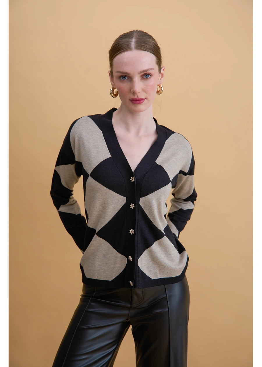 Cardigan Destiny tejido en color negro para mujer - Zephir
