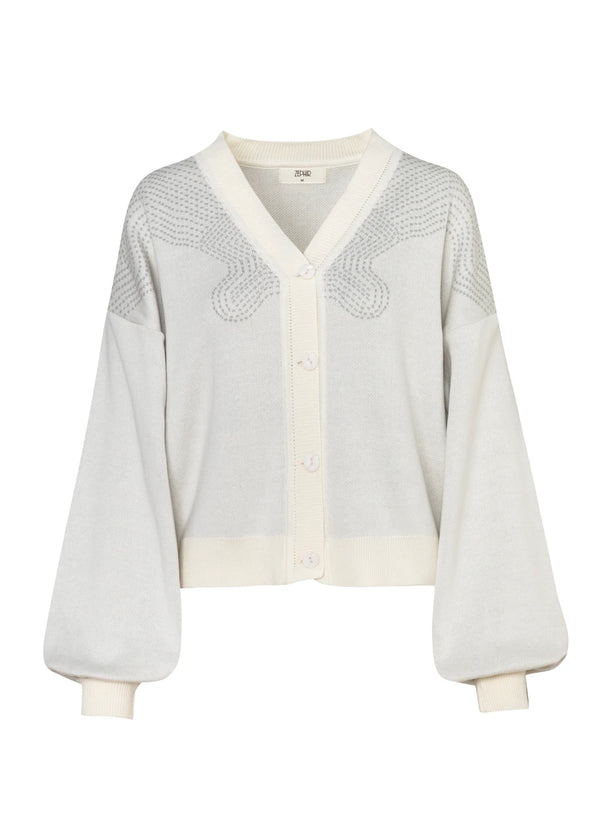 CARDIGAN EIRA en BLANCO - Vista frontal | ZEPHIR