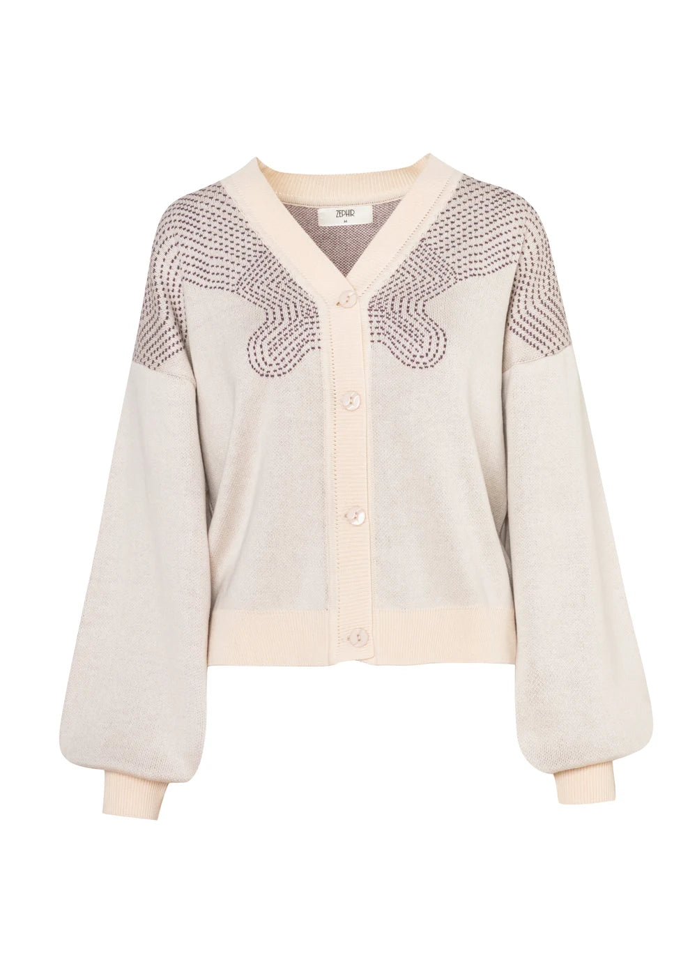 CARDIGAN EIRA en CREMA - Vista frontal | ZEPHIR