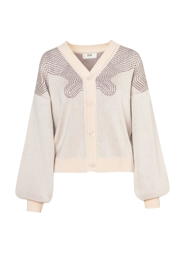 CARDIGAN EIRA en CREMA - Vista frontal | ZEPHIR
