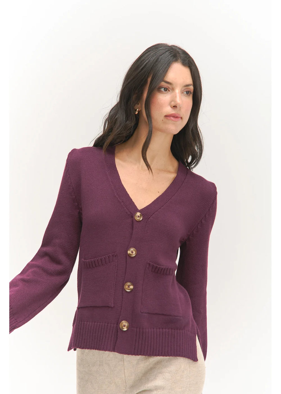 CARDIGAN ELORA BERENJENA