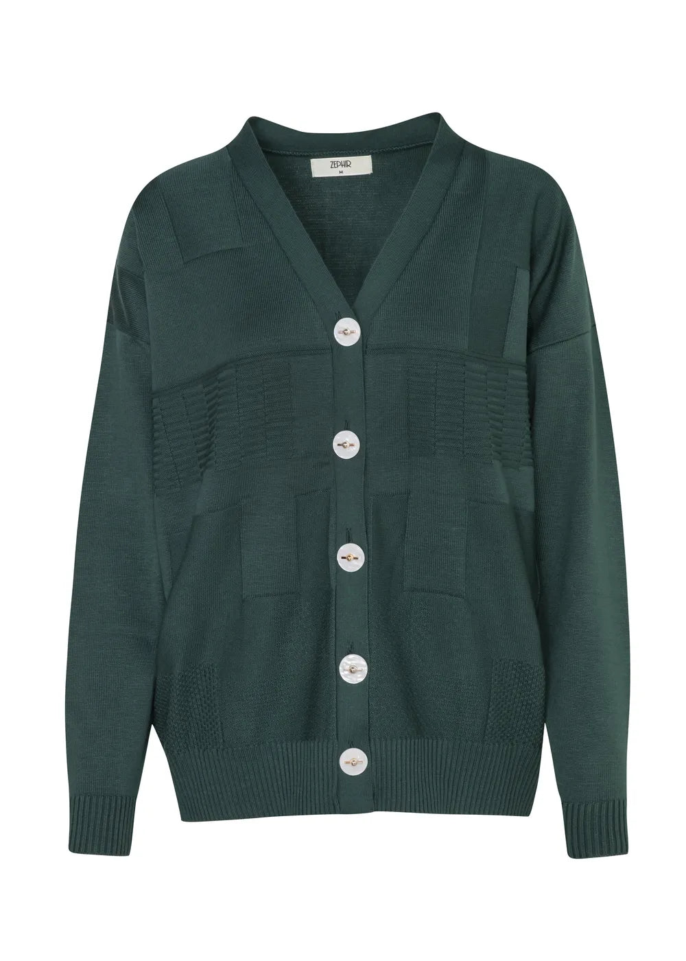 CARDIGAN ELSA en JADE - Vista frontal | ZEPHIR