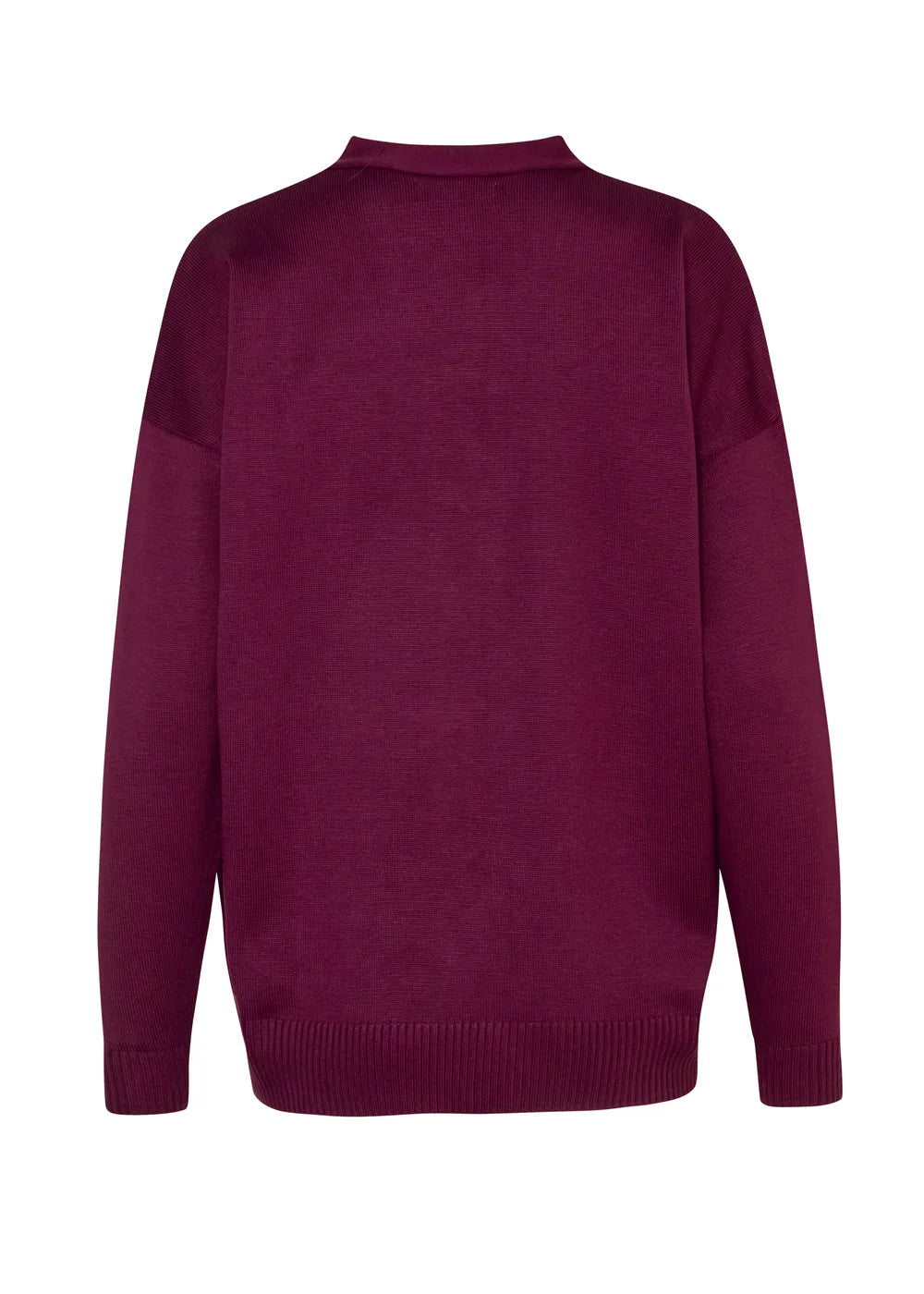 CARDIGAN ELSA en VINO - Vista de espalda | ZEPHIR