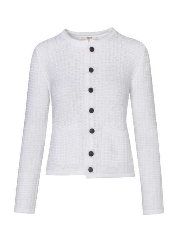 CARDIGAN ESCOCIA en BLANCO - Vista frontal | ZEPHIR