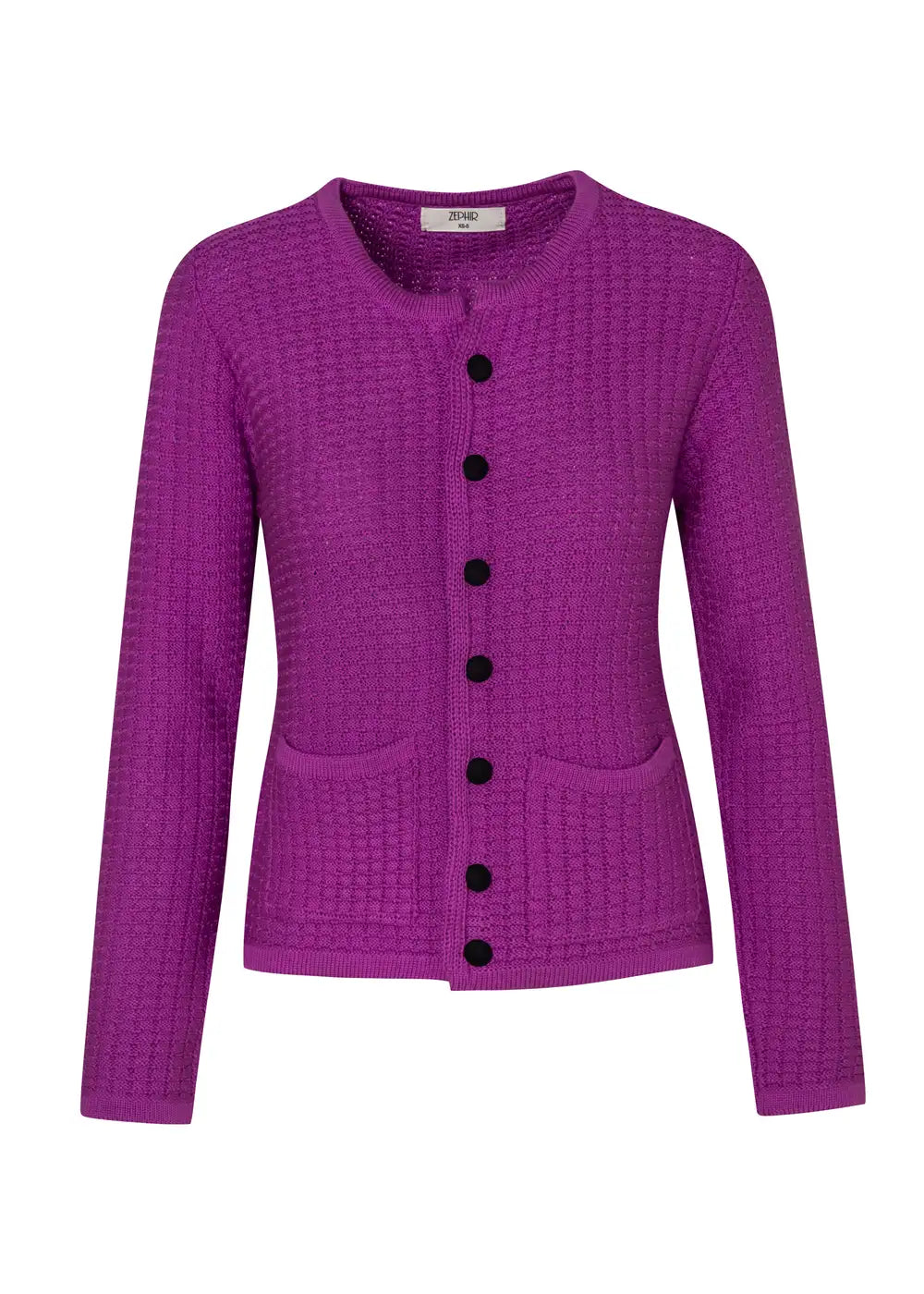 CARDIGAN ESCOCIA en MORADO - Vista frontal | ZEPHIR