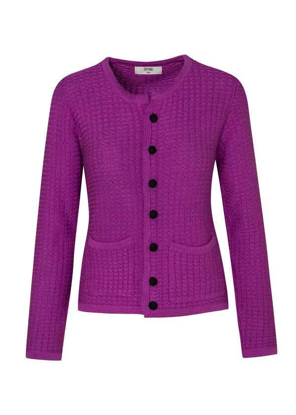 CARDIGAN ESCOCIA en MORADO - Vista frontal | ZEPHIR
