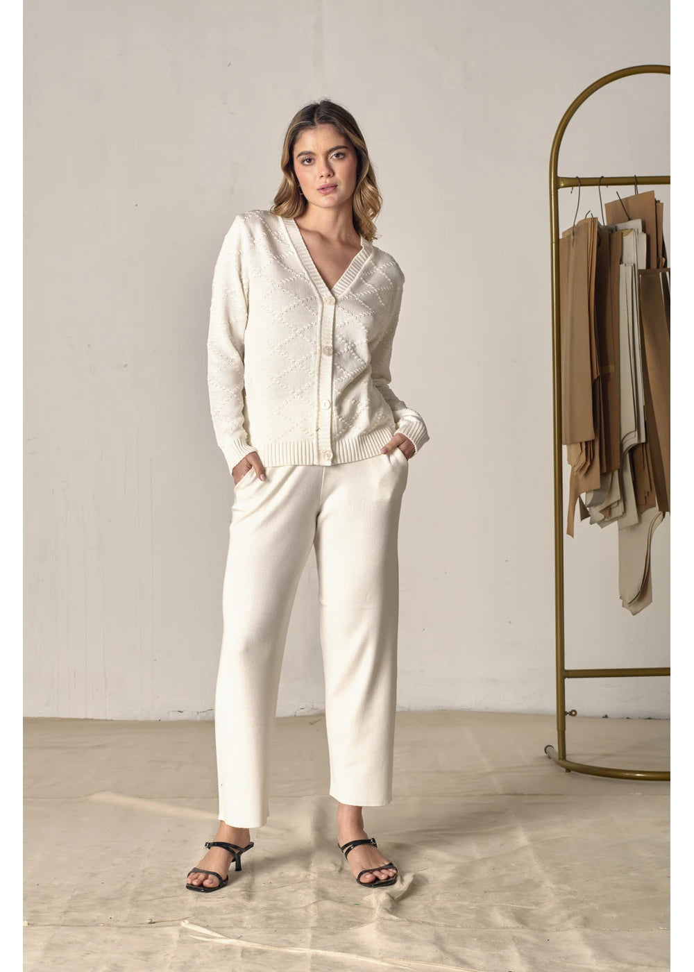 CARDIGAN IVY en BLANCO - Vista de espalda | ZEPHIR
